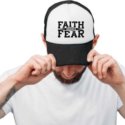 Faith Over Fear Black & White Hat