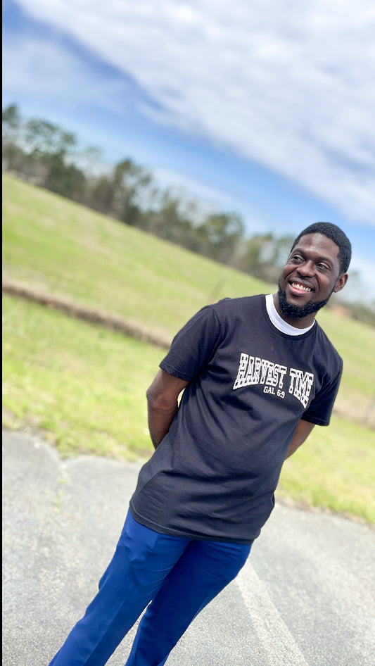 Black Harvest Tee - White Letters