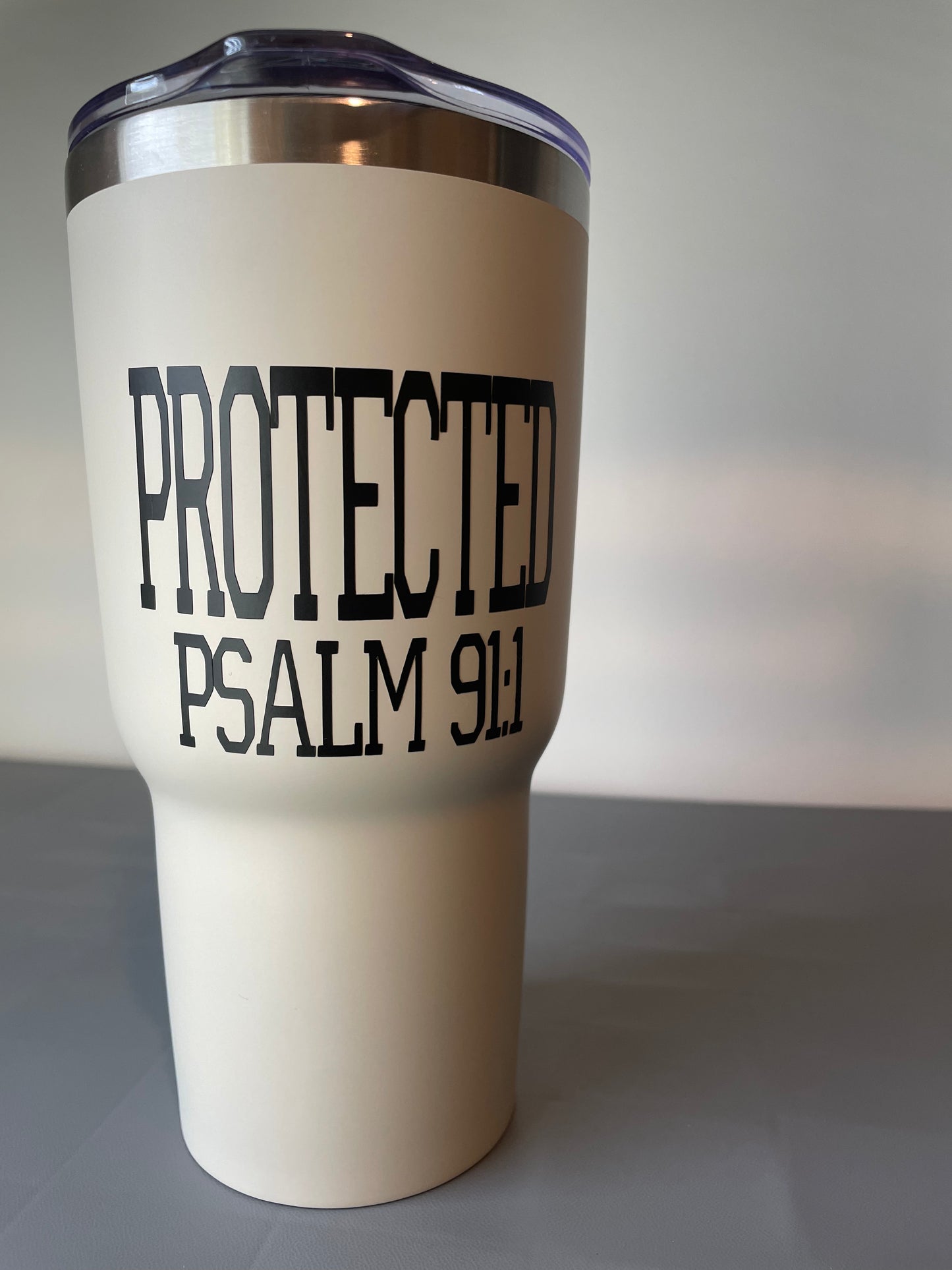 Tan Protected Tumbler Psalm 91
