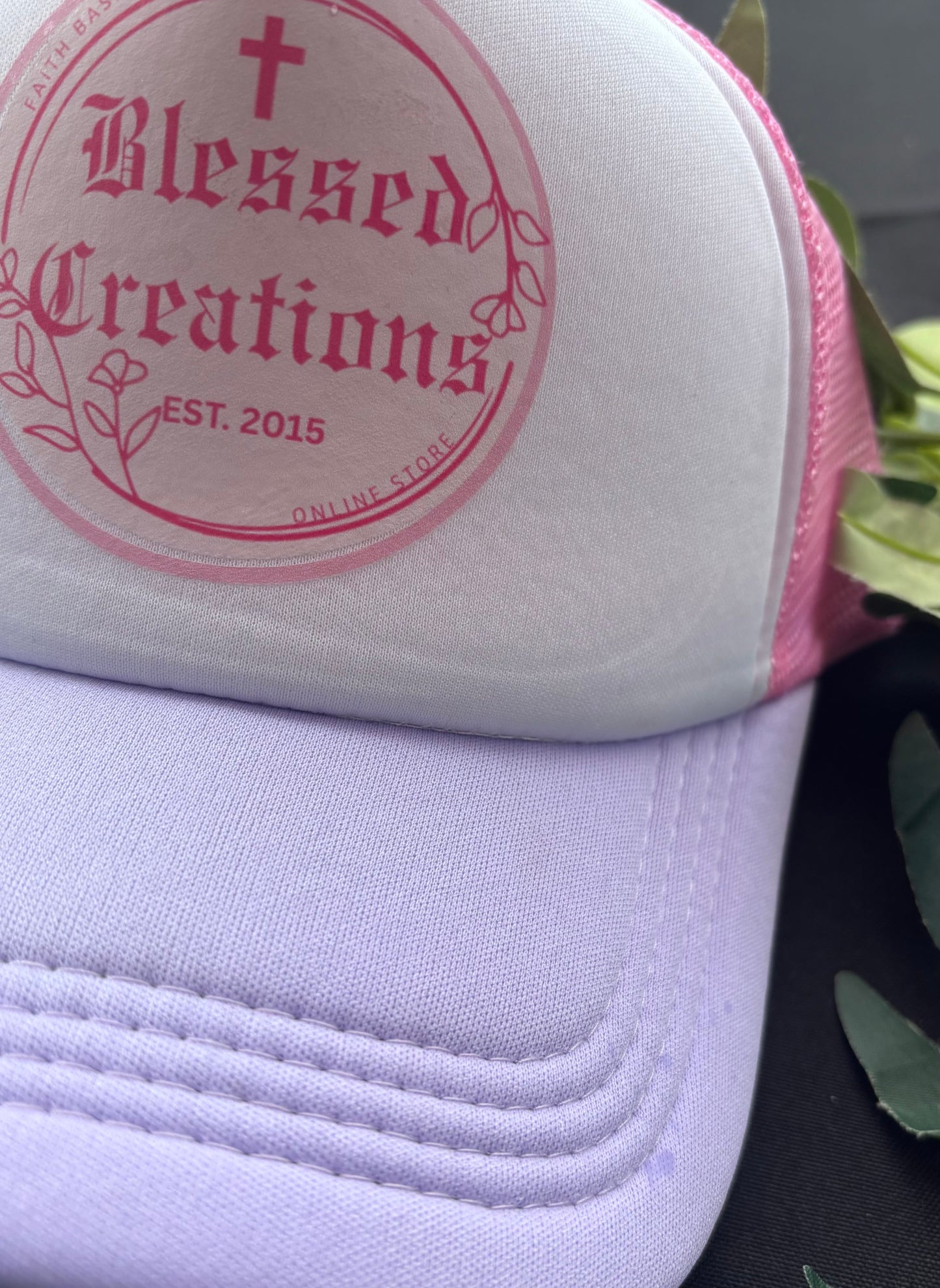 Blessed Creations Speciality Pink & Purple Trucker Hat