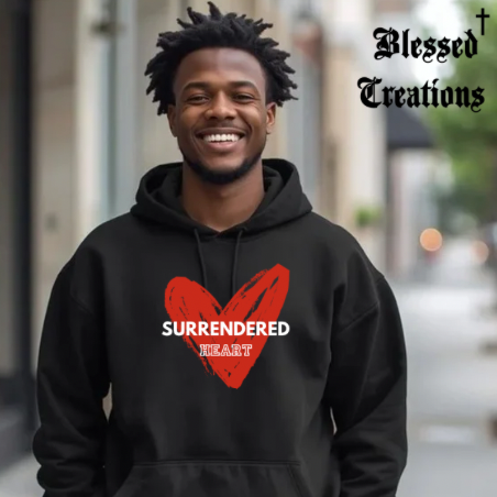 Black Surrendered Heart Hoodie