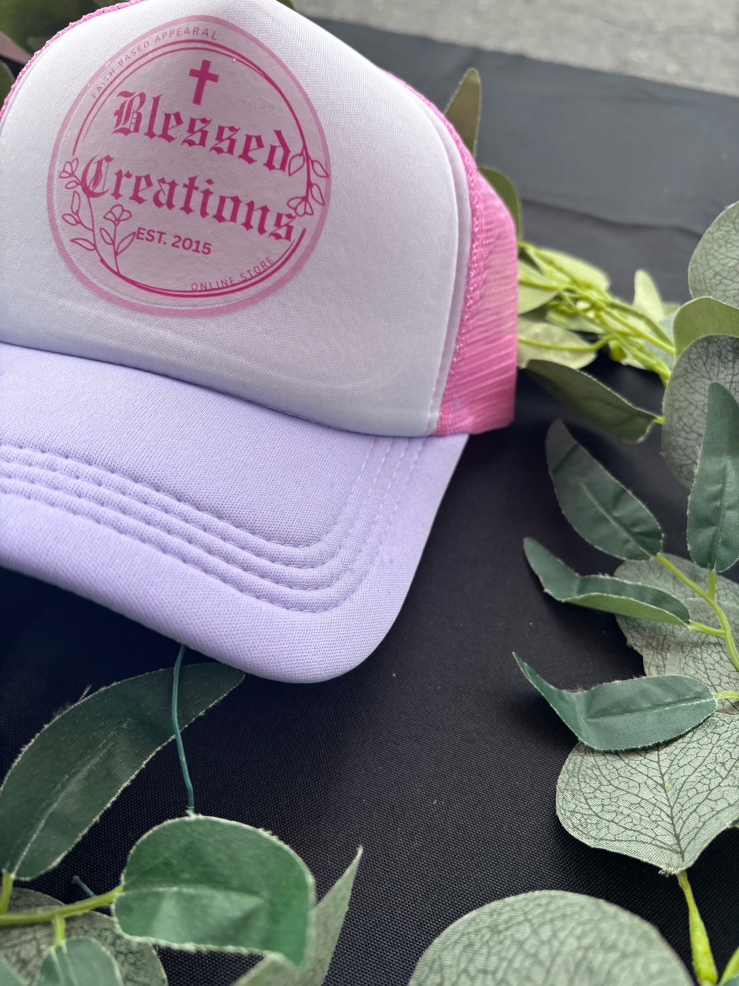 Blessed Creations Speciality Pink & Purple Trucker Hat