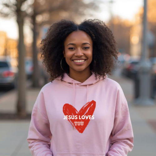 Pink Jesus Loves You Hoodie