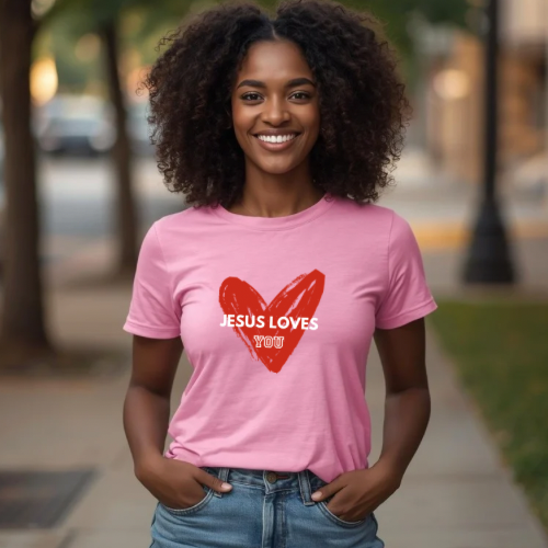 Pink Jesus Loves You Tee